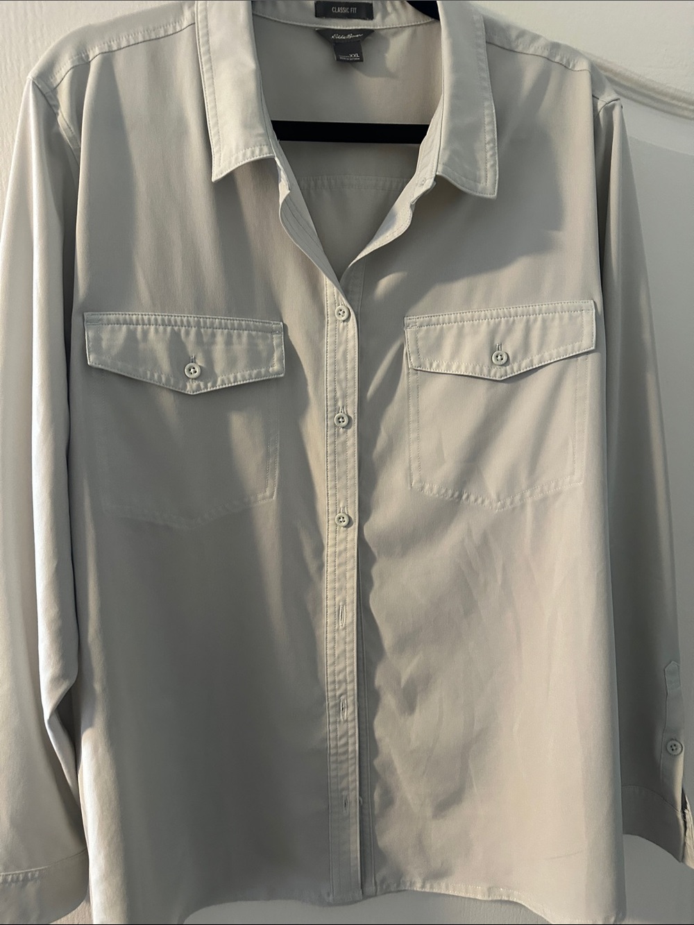 Eddie Bauer Light Gray Classic Fit Shirt